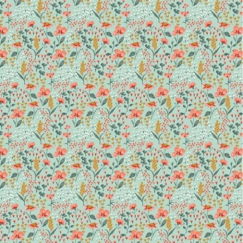 Baumwolle | FLOWER Blumenwiese | mint